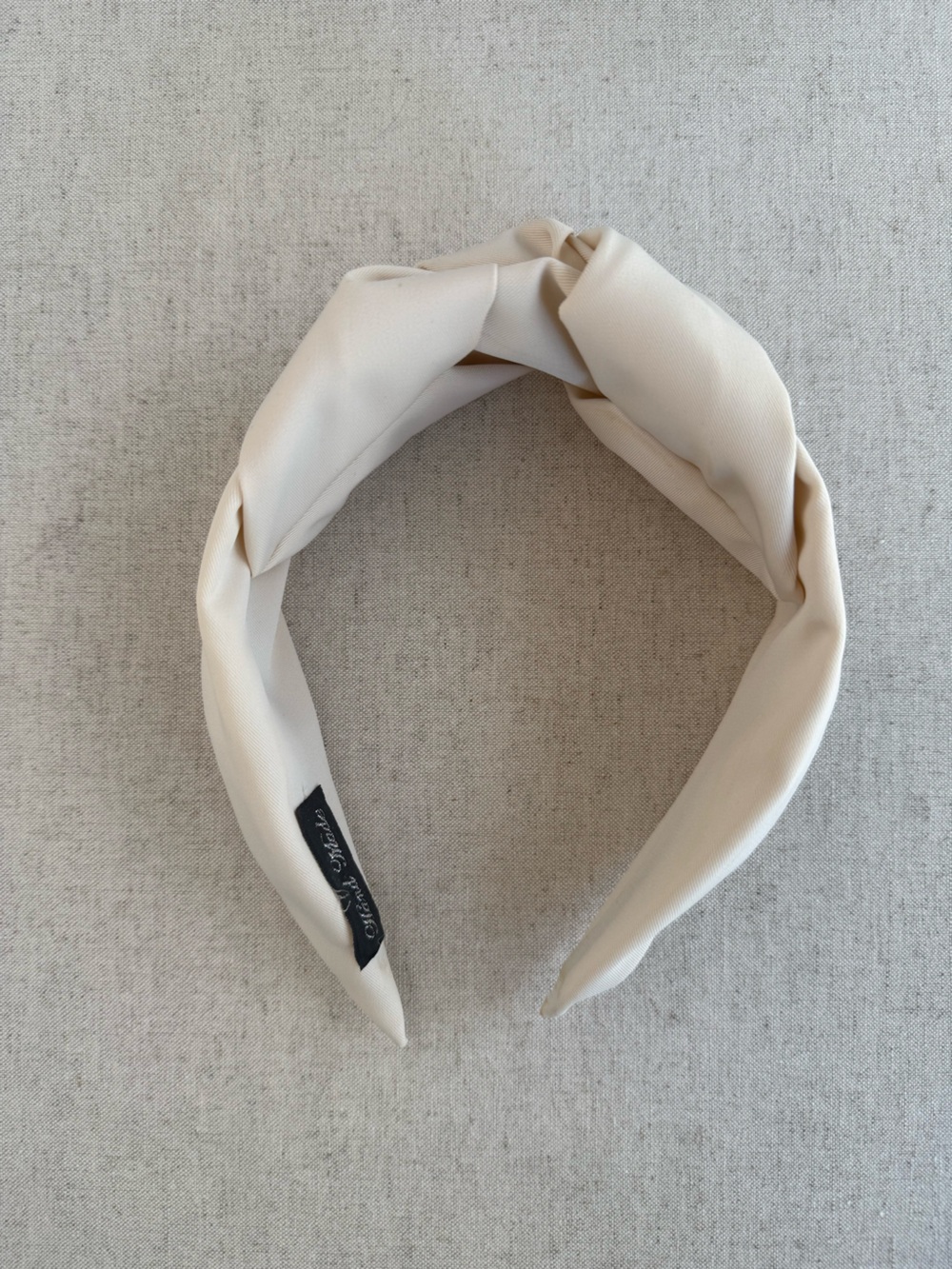 Ivory Cream Twist Knot Wide Headband